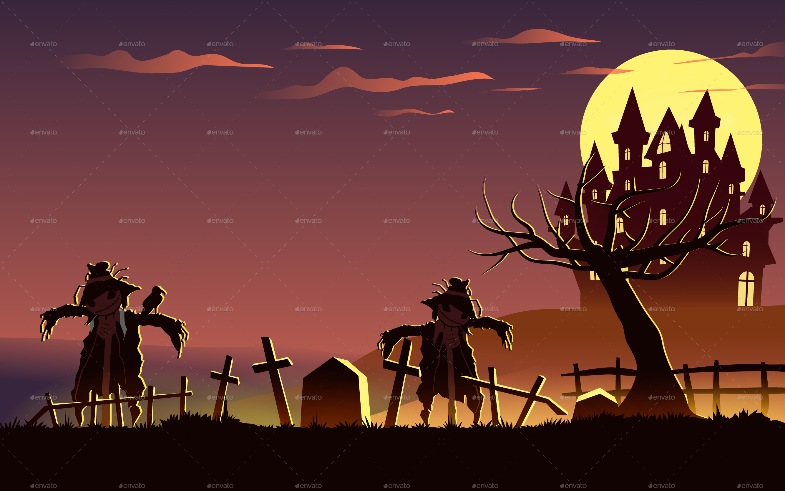 Tileable Halloween Game Background by neomia GraphicRiver